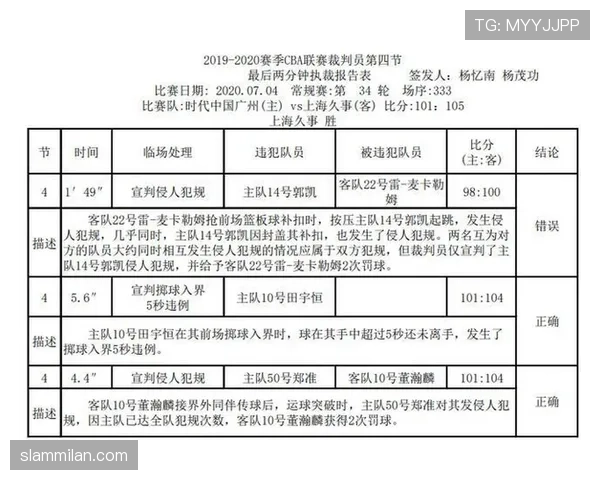 裁判报告要点解读：判罚记录、事实陈述与纪律依据